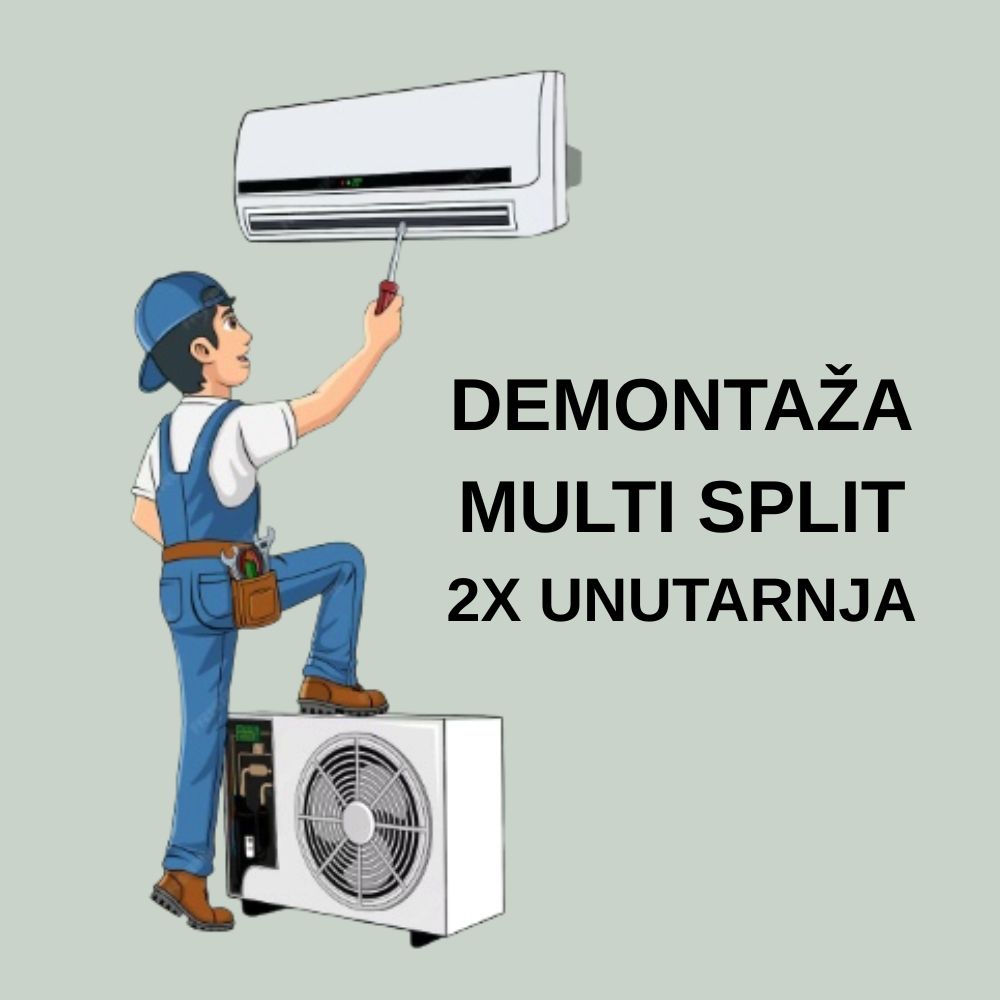 DEMONTAŽA MULTI SPLIT KLIMA UREĐAJA SA DVIJE UNUTARNJE JEDINICE