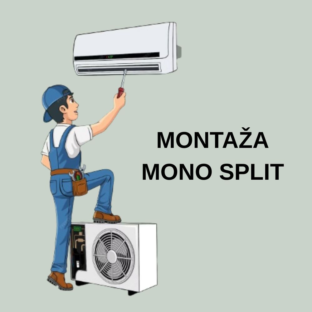 MONTAŽA MONO SPLIT KLIMA UREĐAJA DO 4,5 kW  - nove instalacije do 3 m