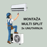MONTAŽA MULTI SPLIT KLIMA UREĐAJA SA TRI UNUTARNJE JEDINICE  - nove instalacije do 3 m
