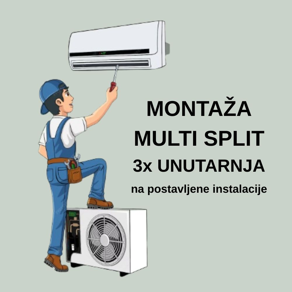 MONTAŽA MULTI SPLIT KLIMA UREĐAJA SA TRI UNUTARNJE JEDINICE  - postojeće instalacije Glavna slika proizvoda